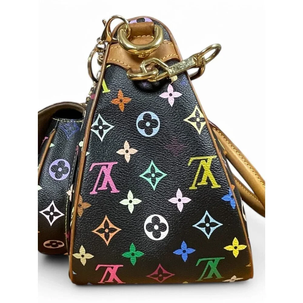 LOUIS VUITTON Multicolor Rita Black LV x TM Murakami Chain Shoulder Strap Bag